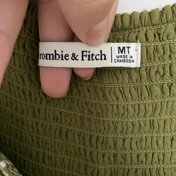 Abercrombie & Fitch A&F Knot Front Mini Dress Sage Green - Picture 4 of 4